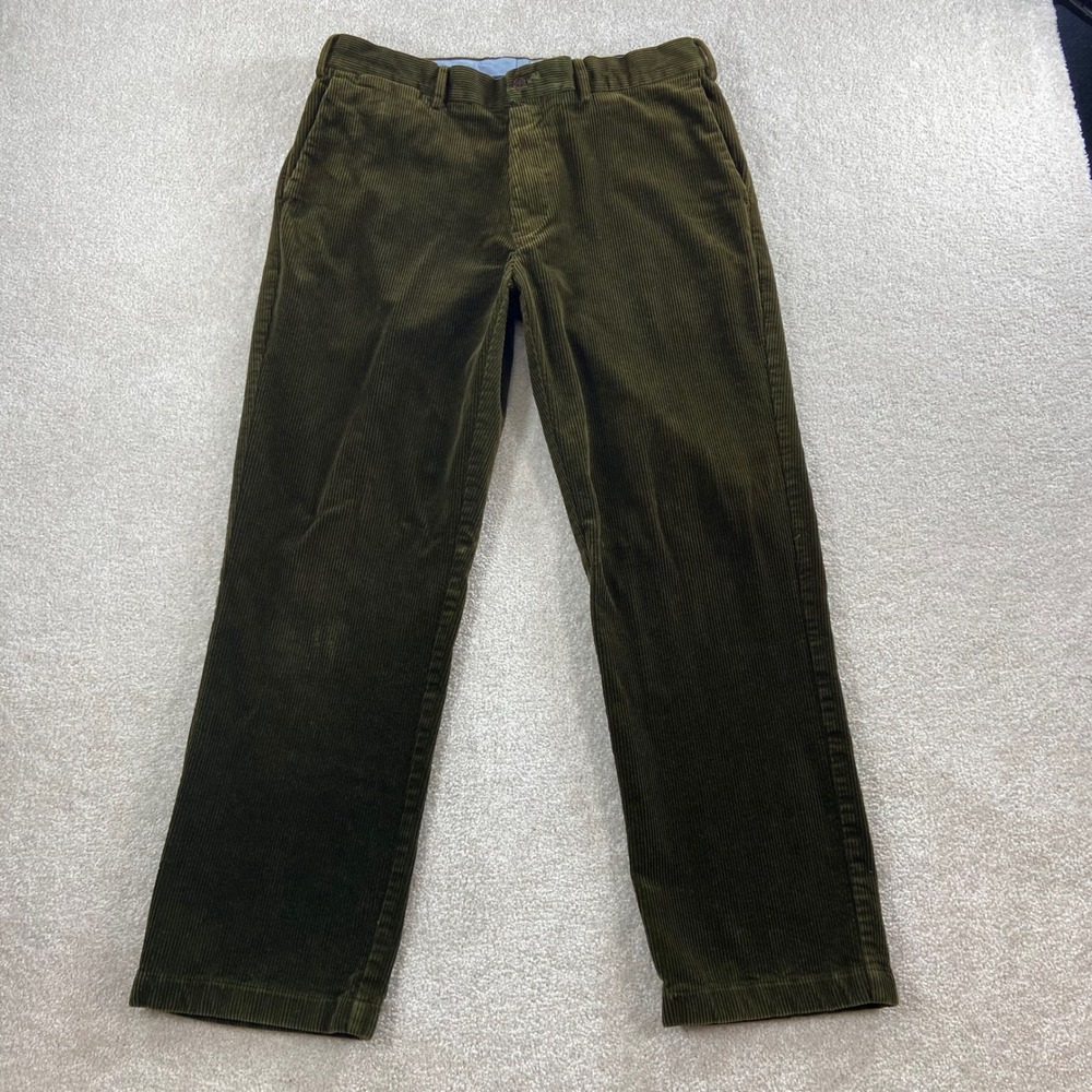 Polo Ralph Lauren Corduroy Pants Mens 35 Olive Green Classic Fit Straight